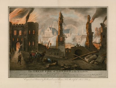 Den stora branden i London 1666 av English School