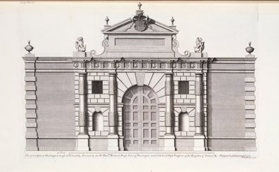 The Great Gate at Burlington House, Piccadilly, från "Vitruvius Britannicus or The British Architect" av Colen Campbell av English School