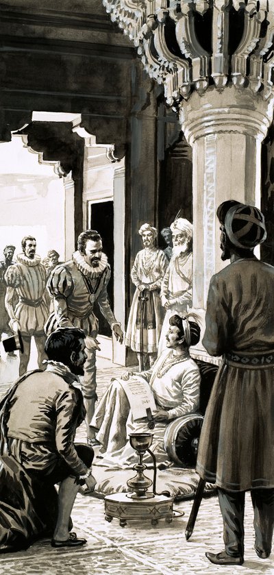 The Great Reign of the Lucky Emperor (gouache på papper) av English School