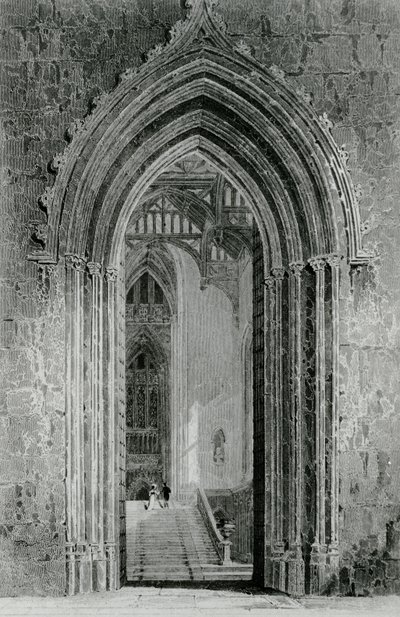 Great Western Hall som leder till Grand Saloon, eller Octagon, Fonthill Abbey, 1824 av English School