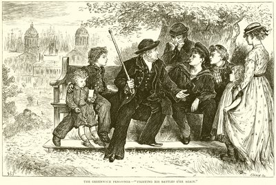 The Greenwich Pensioner--Fighting his Battles Oer igen av English School