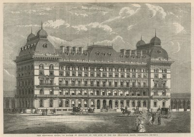 Grosvenor Hotel, under uppförande på platsen för den gamla Grosvenor Basin, Belgravia av English School