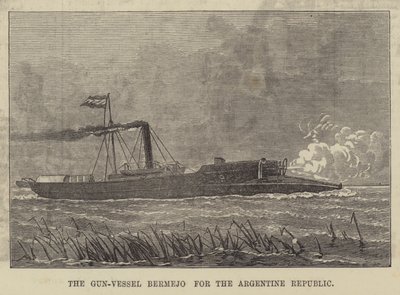 Gun-Vessel Bermejo för den argentinska republiken (gravyr) av English School