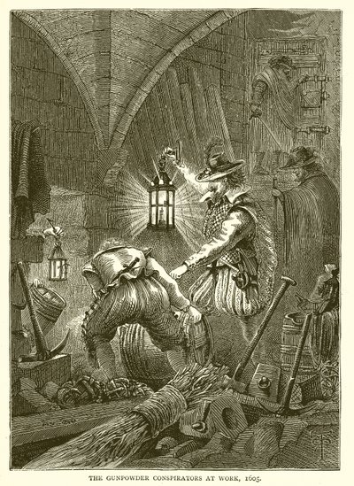 Krutkonspiratörerna i arbete, 1605 av English School
