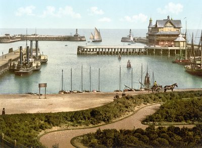 The Harbour, Lowestoft (handfärgat foto) av English School
