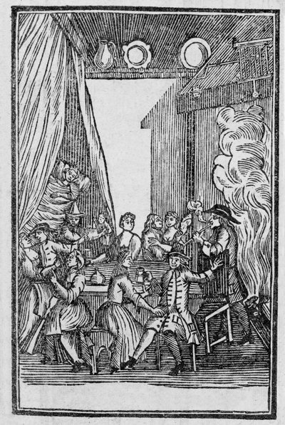 Skördemiddagen, från Roxburghe Ballads av English School