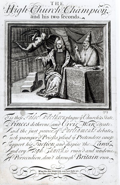 Högkyrkomästaren och hans två sekunder, 1709 av English School