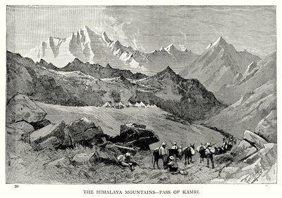 Himalayabergen - Passet vid Kamri (gravyr) av English School
