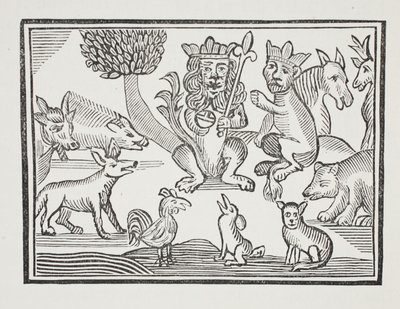 The History of Reynard the Fox, illustration från Chap-books of the artonde århundradet av John Ashton, pub. 1882 av English School