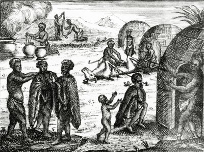 Hottentotterna avgudar en viss insekt, illustration från 