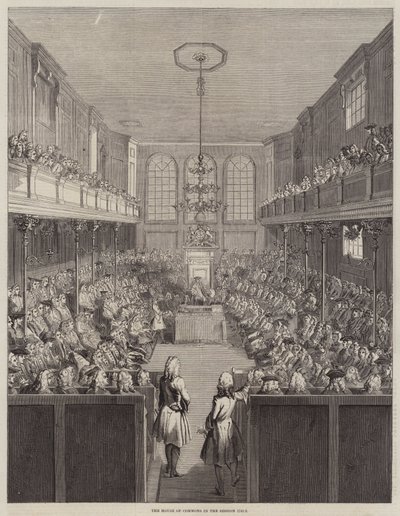 Underhuset under sessionen 1741-2 (gravyr) av English School