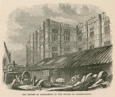 Houses of Parliament under uppbyggnad av English School