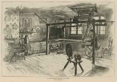 Hugenotterna i England: En Spitalfields-vävare på jobbet av English School