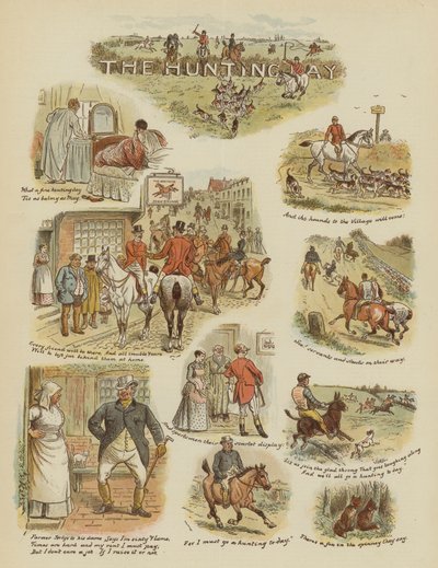 Jaktdagen (chromolitho) av English School