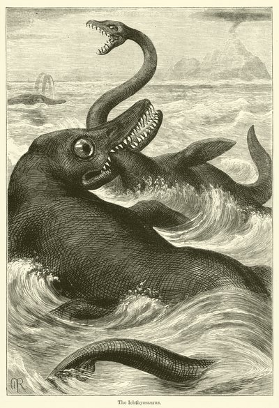 Ichthyosaurus (gravyr) av English School