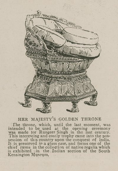 The Imperial Institute: Her Majestys Golden Throne av English School