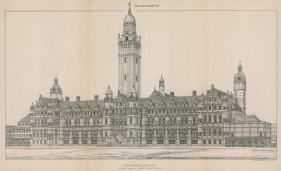 The Imperial Institute: Den accepterade designen av Thomas Edward Collcutt av English School