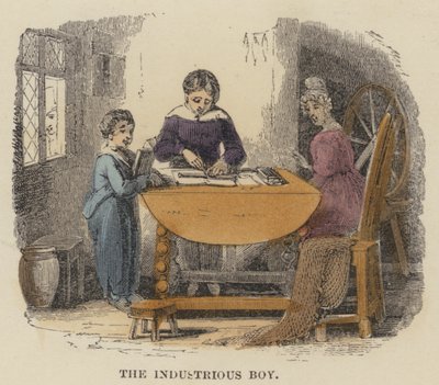 The Driftous Boy (färgad gravyr) av English School