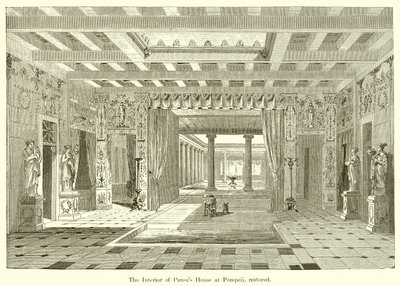 Interiören av Pansas House i Pompeji, restaurerad av English School