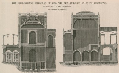 Den internationella utställningen 1871: De nya byggnaderna i South Kensington av English School