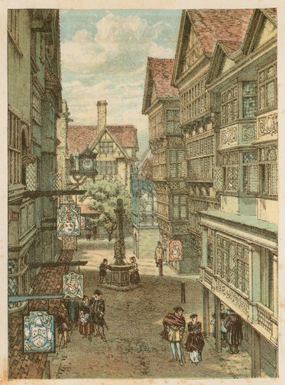 Den internationella hälsoutställningen i South Kensington, 1884: den gamla Londongatan av English School