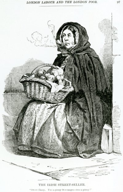 The Irish Street Seller, ca 1840 av English School