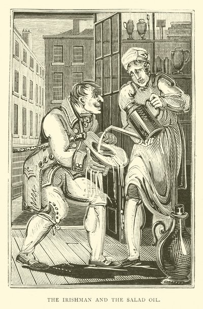 Irländaren och salladsoljan (träsnitt) av English School