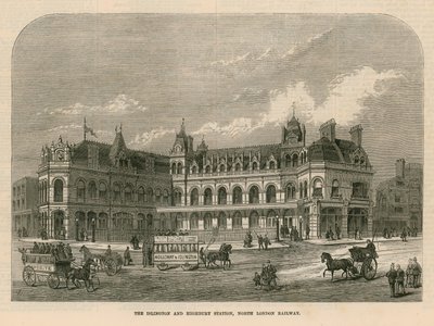 Islington och Highbury Station, North London Railway av English School