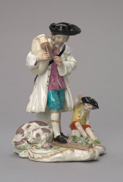 The Itinerant Musician, tillverkad av Chelsea Porcelain Factory, England, ca 1756 av English School