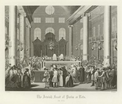Den judiska högtiden Purim, eller lott, 1712 av English School