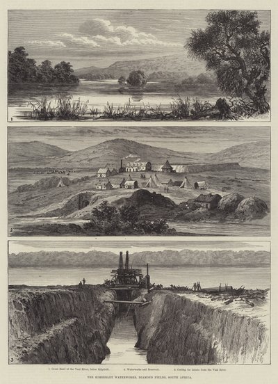 Kimberley Waterworks, Diamond Fields, Sydafrika (gravyr) av English School