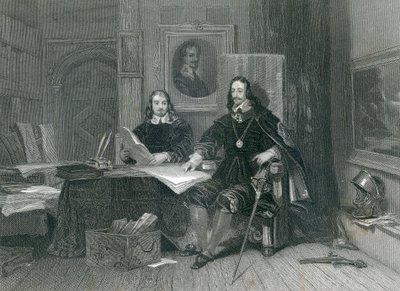 The King and Hyde at Oxford, av J.T. Willmore, 1844 av English School