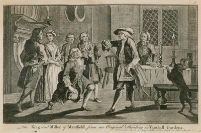 Kungen och mjölnaren av Mansfield från en originalmålning i Vauxhall Gardens, London av English School