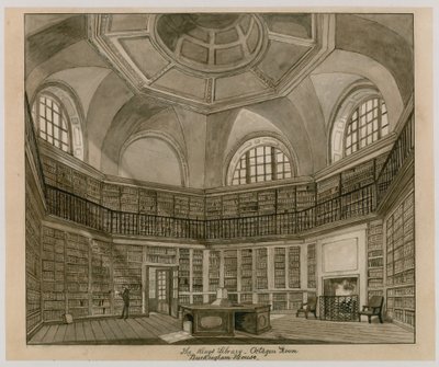 The Kings Library, Octagon Room, Buckingham Palace (wc på papper) av English School