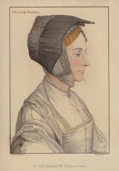 The Lady Barkley (färgad gravyr) av English School