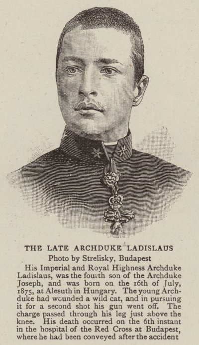Den sene ärkehertigen Ladislaus (gravyr) av English School