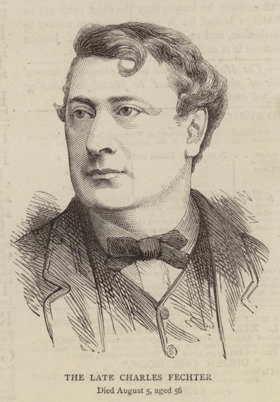 Den sene Charles Fechter (gravyr) av English School