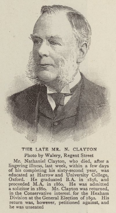 The Late Mr N Clayton (gravyr) av English School