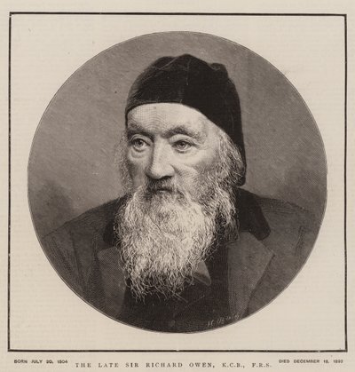 Den sene Sir Richard Owen, KCB, FRS (gravyr) av English School