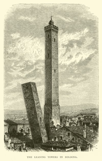 De lutande tornen i Bologna av English School