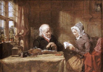 The Letter, or News from Afar, ca 1860 (olja på duk) av English School