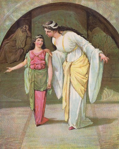 The Little Captive Maid (färg litho) av English School