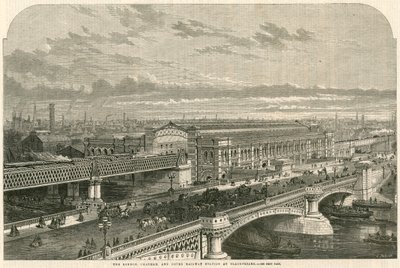 Järnvägsstationen i London, Chatham och Dover i Blackfriars, London av English School