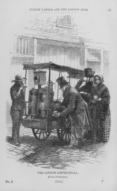 The London Coffee-Stall (gravyr) av English School