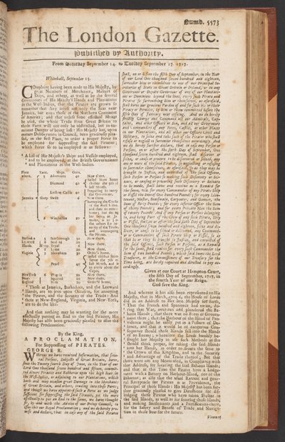 London Gazette, nummer 5573, sida 1 av English School