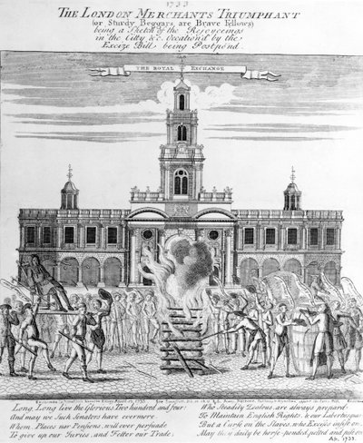 The London Merchants Triumphant, 1733 av English School