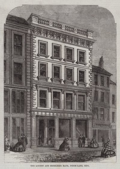 London och Middlesex Bank, Finch-Lane, City (gravyr) av English School