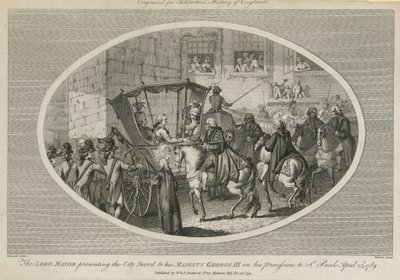 Överborgmästaren överlämnar stadssvärdet till Hans Majestät George III av English School