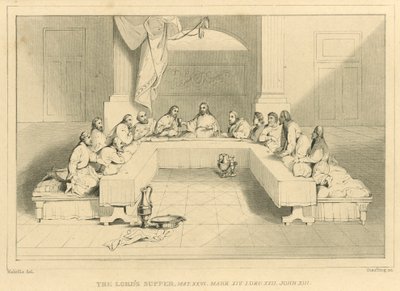 Das Abendmahl, Matthäus XXVI, Markus XIV, Lukas XXII, Johannes XIII von English School
