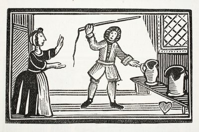 The Mad Pranks of Tom Tram, illustration från Chap-books of the artonde århundradet av John Ashton, pub. 1882 av English School